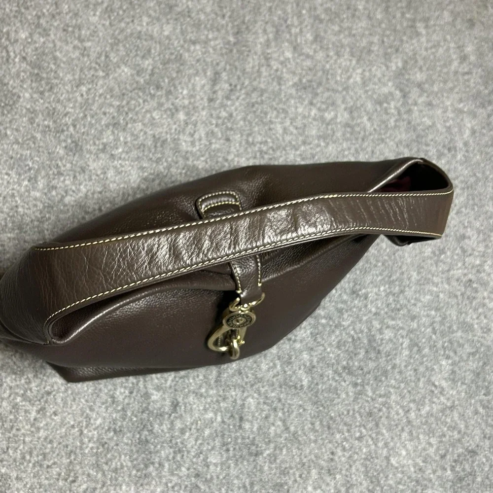 Dooney & Bourke Hobo Bag Womens Large Brown Pebble Leather Shoulder‎ Purse